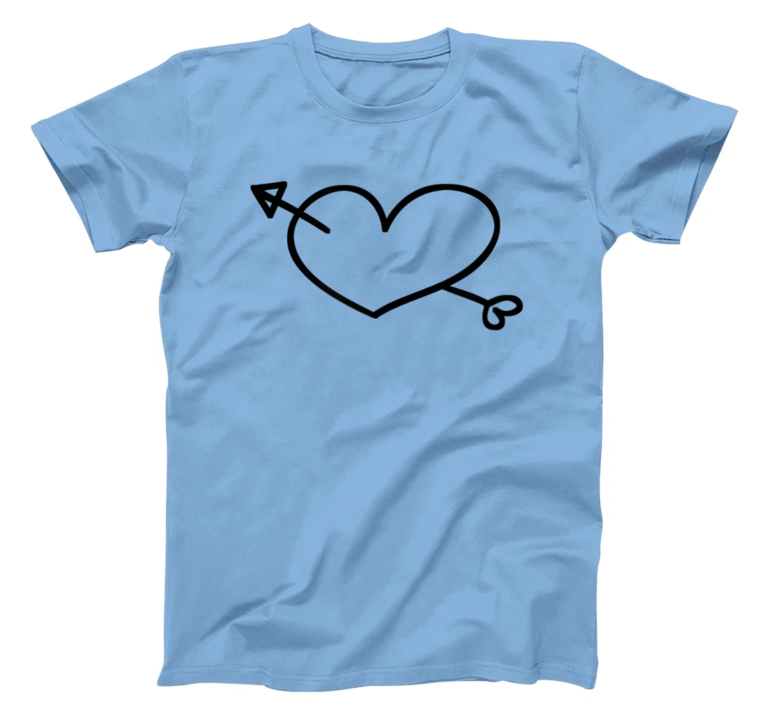 Womens Simple Heart and Arrow Valentine Sweetheart Design T-Shirt, Kid T-Shirt and Women T-Shirt