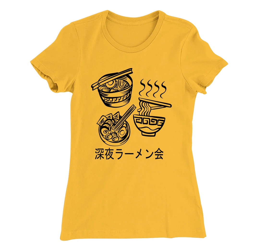 Womens Noodles Meeting At A Late Night Ramen Party 深夜ラーメン会 T-Shirt, Kid T-Shirt and Women T-Shirt