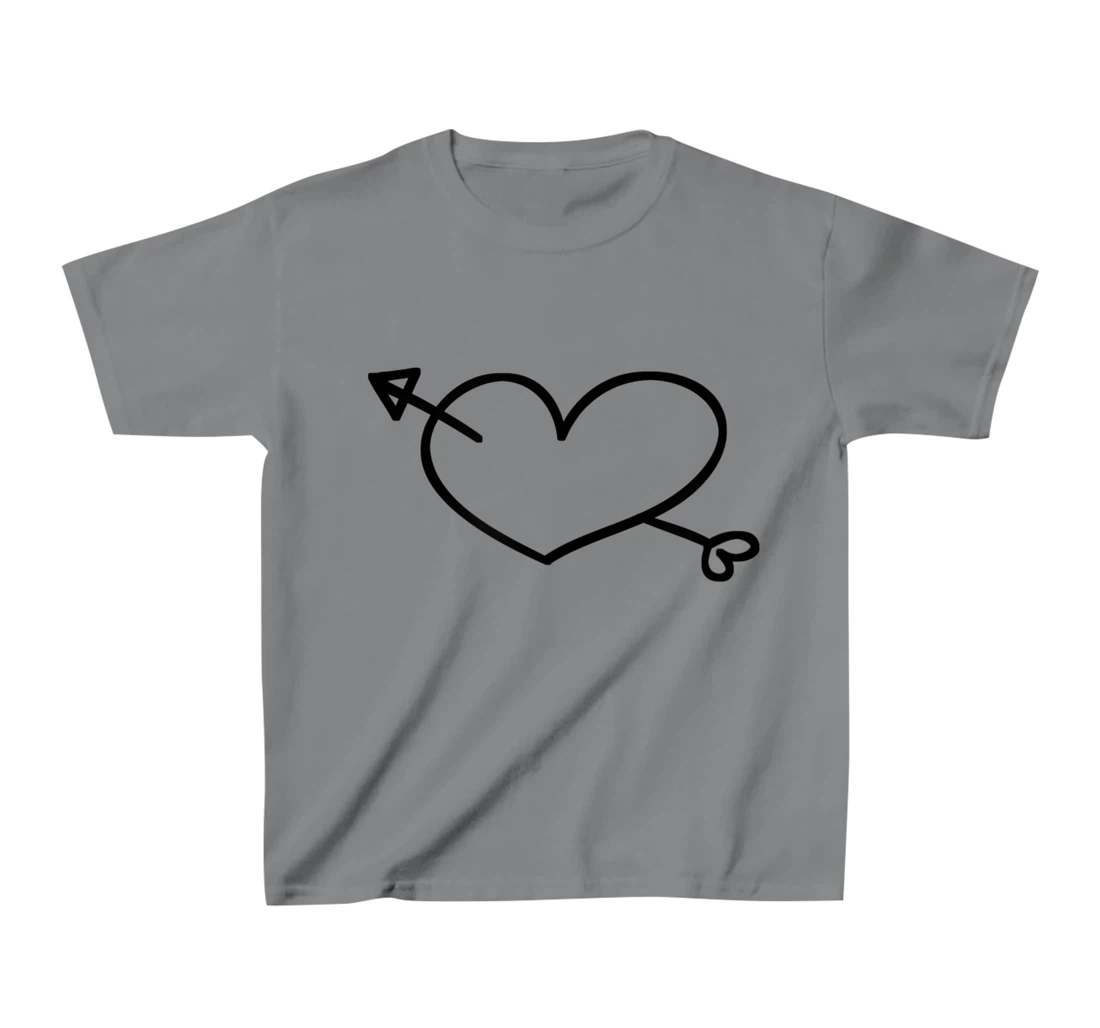 Womens Simple Heart and Arrow Valentine Sweetheart Design T-Shirt, Kid T-Shirt and Women T-Shirt