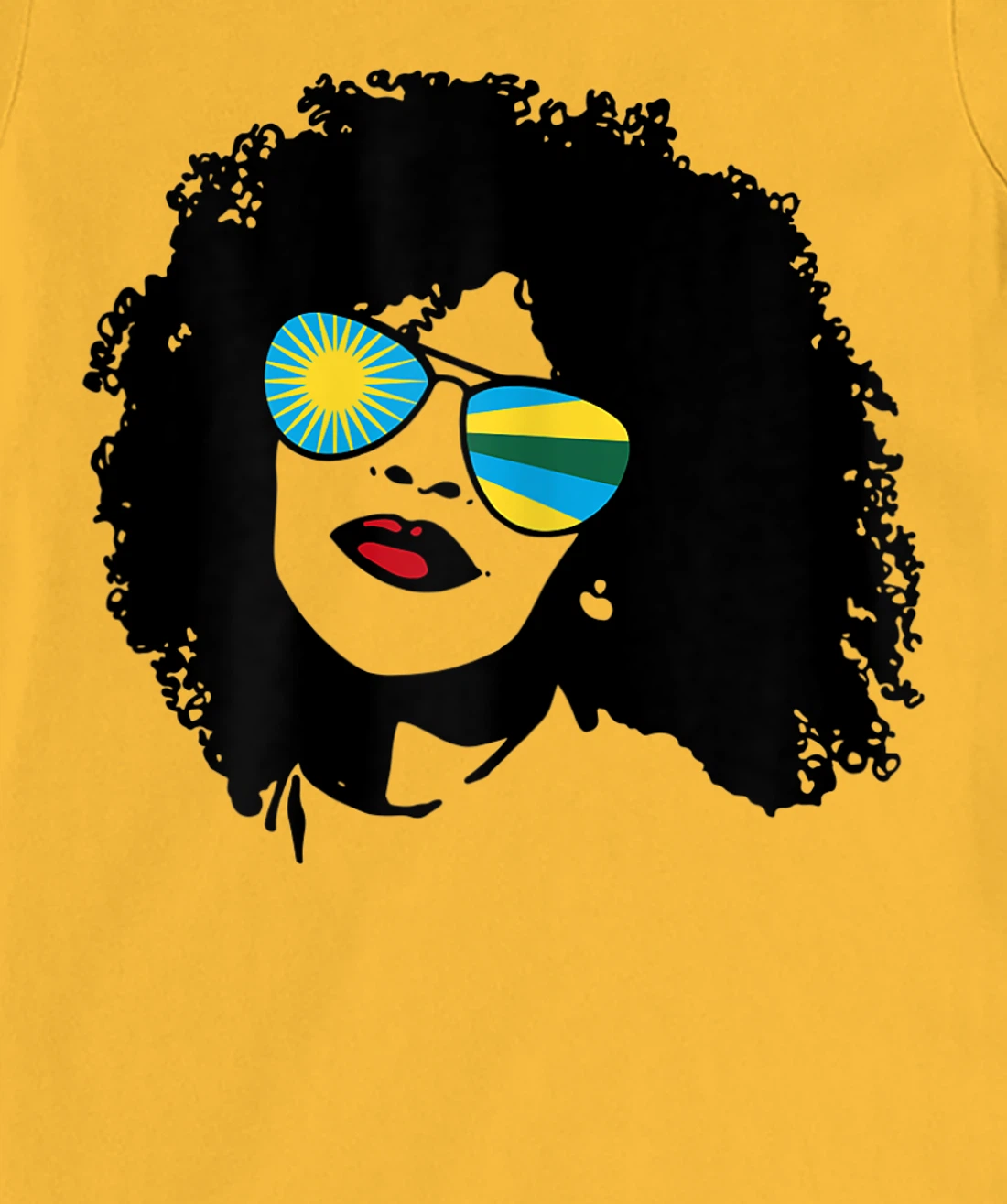 Womens Rwanda Rwandan Woman Black Heritage Cool Afro Shades Flag T-Shirt, Women T-Shirt