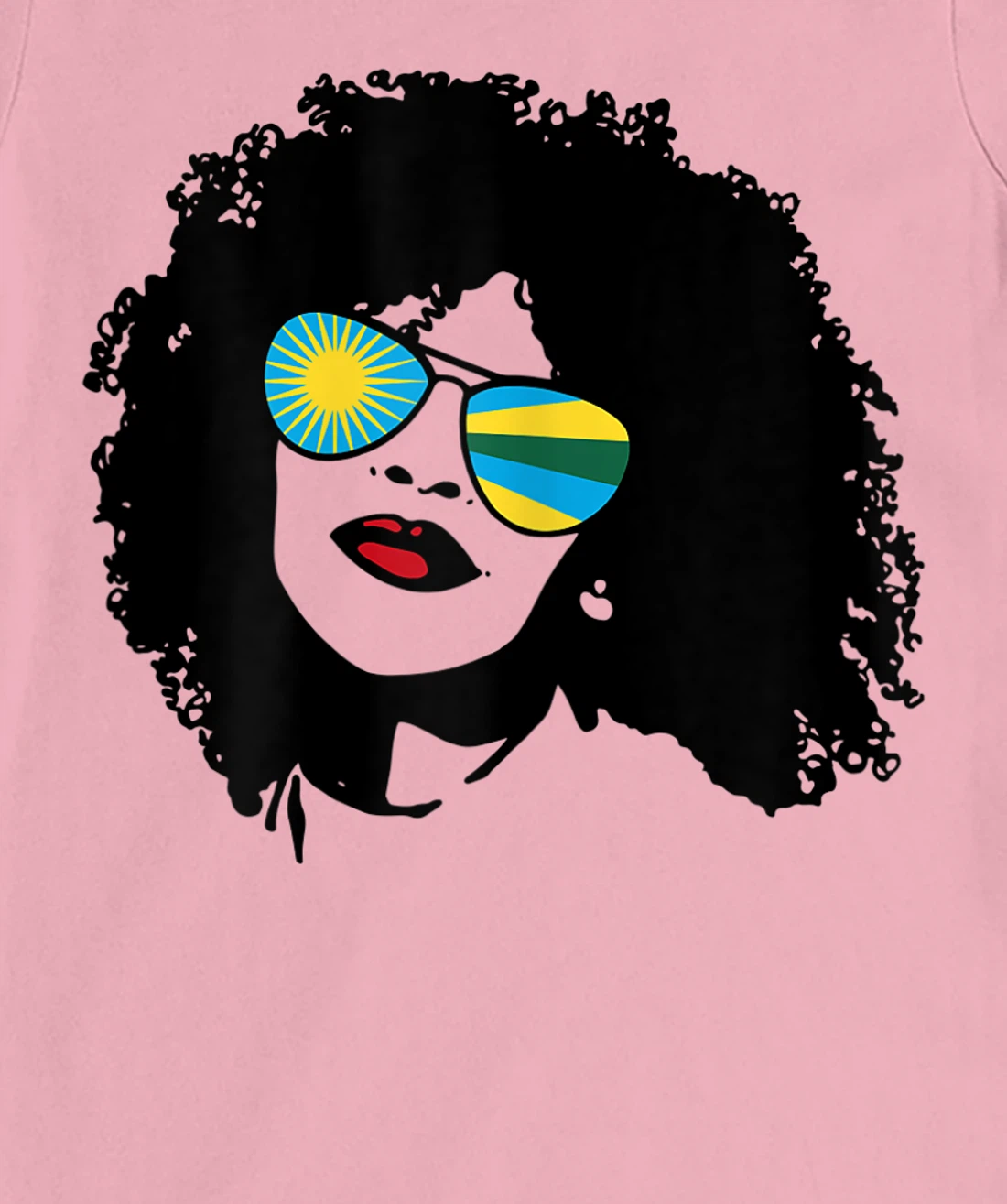Womens Rwanda Rwandan Woman Black Heritage Cool Afro Shades Flag T-Shirt, Women T-Shirt