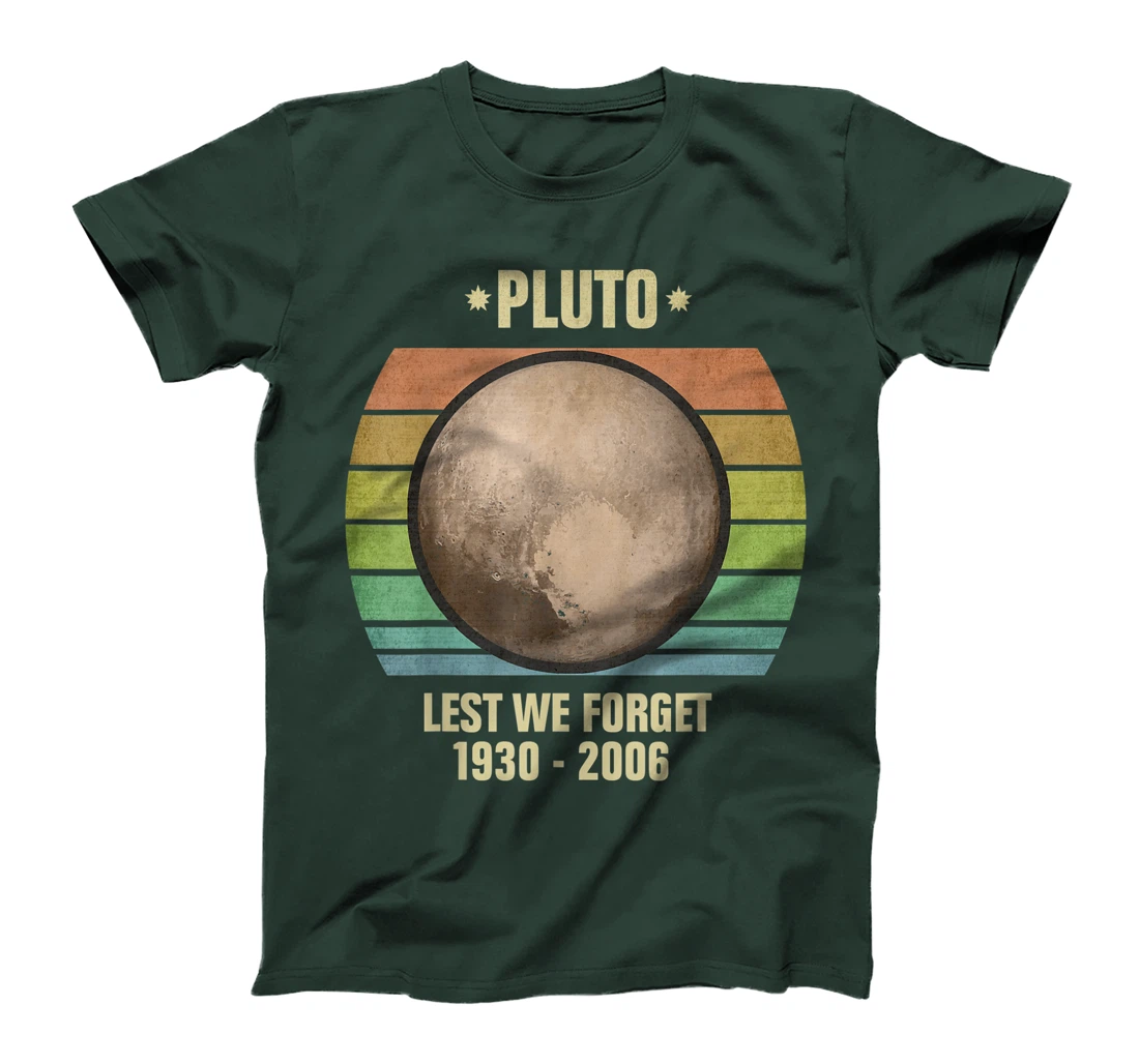 Lest We Forget Pluto Sunset Retro Tee. Science Space T-Shirt, Kid T-Shirt and Women T-Shirt