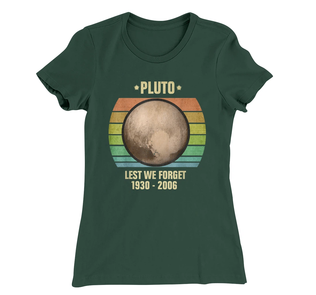 Lest We Forget Pluto Sunset Retro Tee. Science Space T-Shirt, Kid T-Shirt and Women T-Shirt