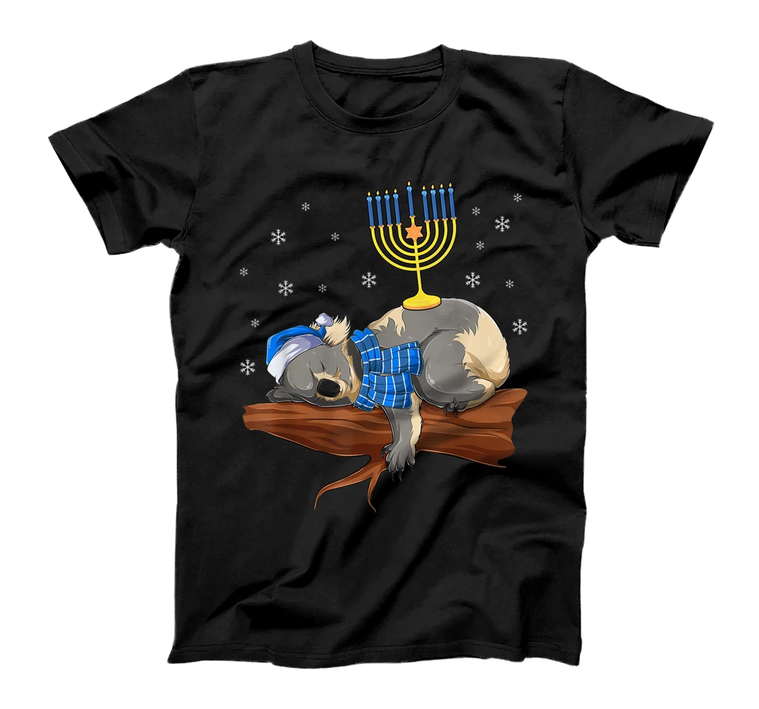 Sleeping Sloth Menorah Hanukkah Chanukah Animal Jewish Gift T-Shirt, Women T-Shirt