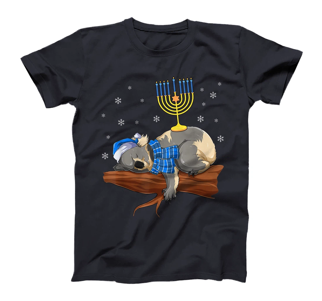 Sleeping Sloth Menorah Hanukkah Chanukah Animal Jewish Gift T-Shirt, Women T-Shirt