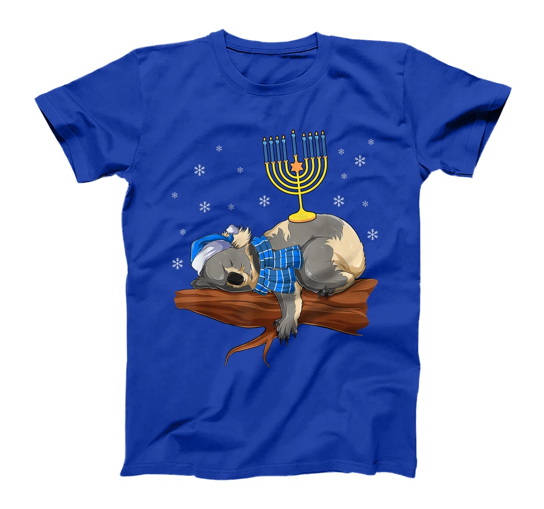 Sleeping Sloth Menorah Hanukkah Chanukah Animal Jewish Gift T-Shirt, Women T-Shirt
