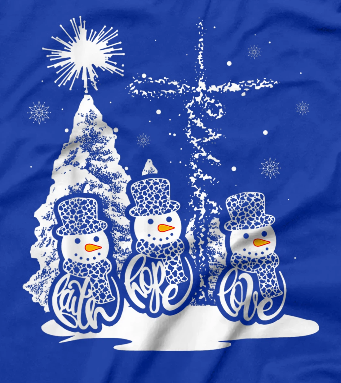 Jesus Faith Hope Love Snowman Funny Xmas For Christian T-Shirt, Kid T-Shirt and Women T-Shirt