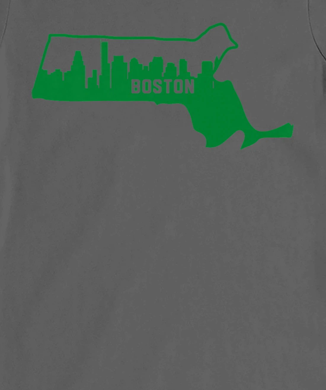 Cool Green Massachusetts State Outline Boston City Skyline T-Shirt, Kid T-Shirt and Women T-Shirt