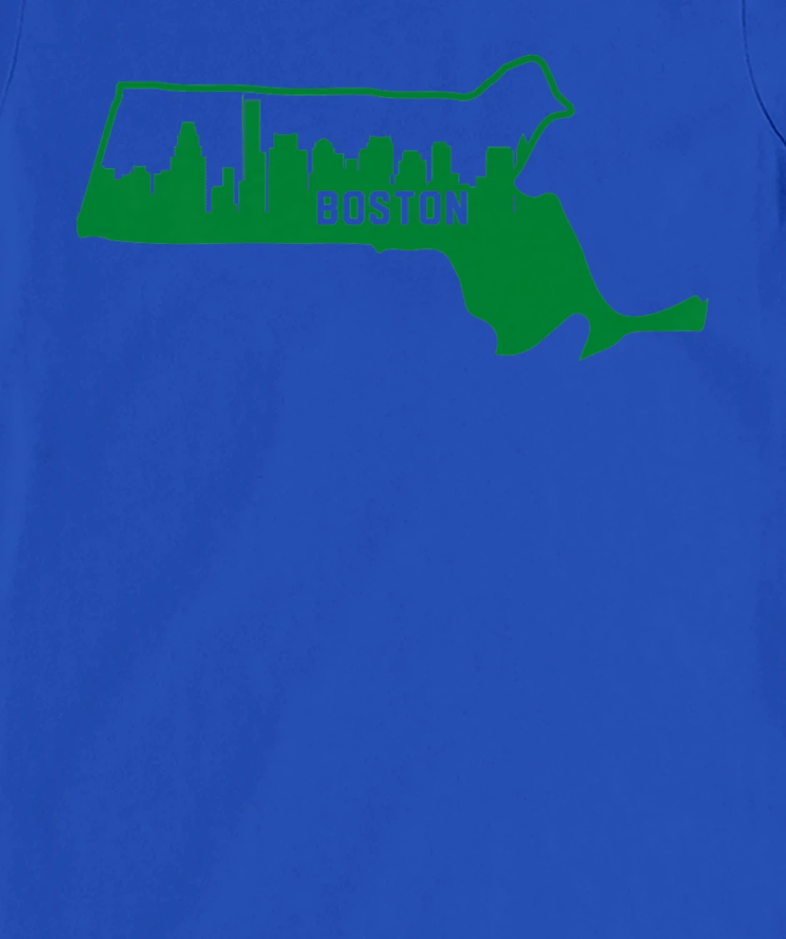 Cool Green Massachusetts State Outline Boston City Skyline T-Shirt, Kid T-Shirt and Women T-Shirt