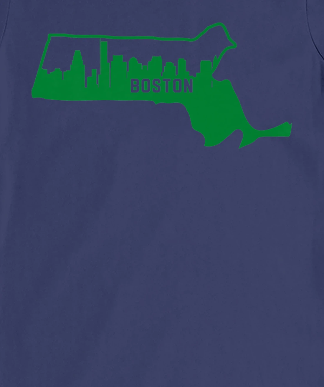 Cool Green Massachusetts State Outline Boston City Skyline T-Shirt, Kid T-Shirt and Women T-Shirt