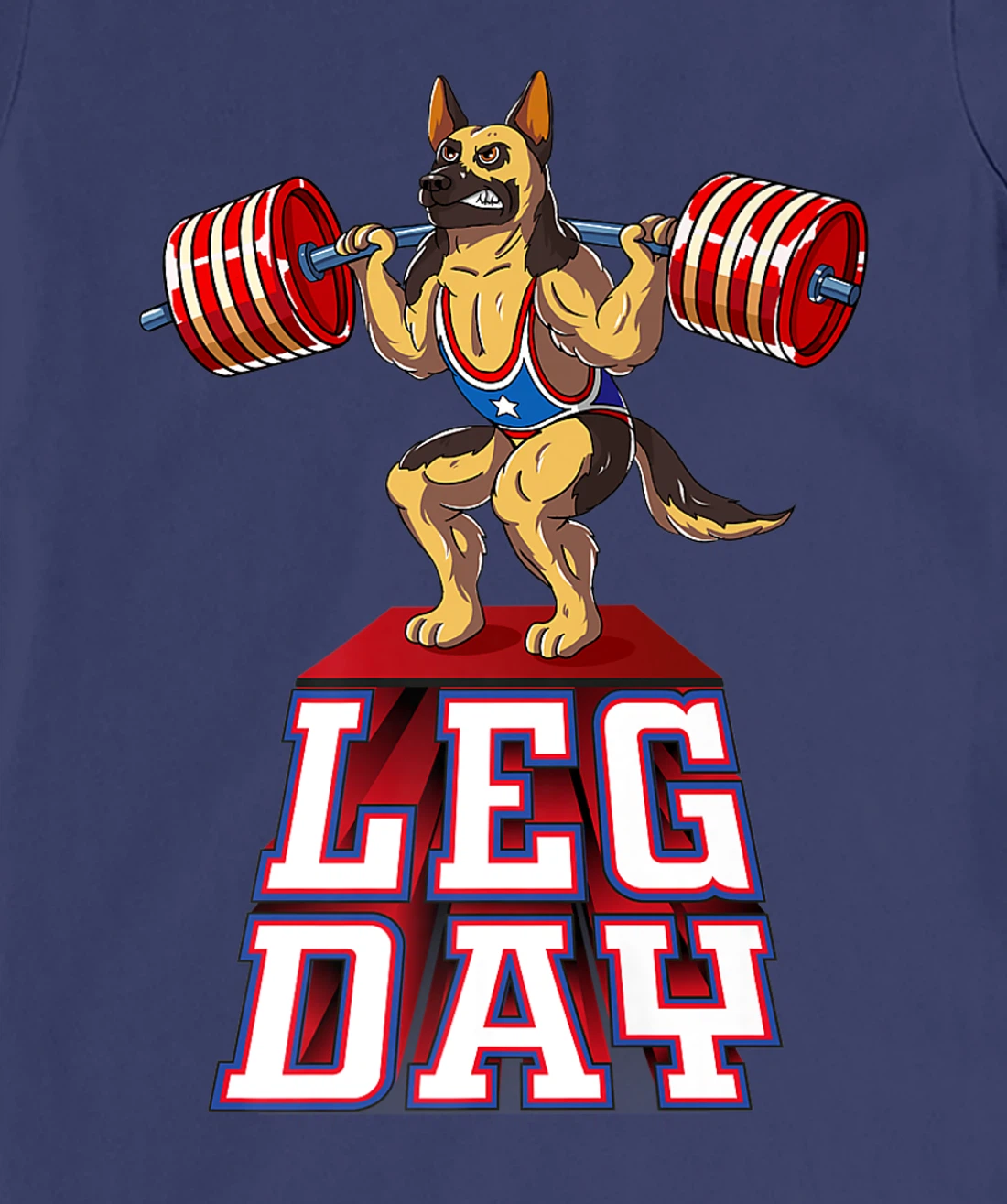 Leg Day german shepherd Weight Lifting Squat T-Shirt, Women T-Shirt