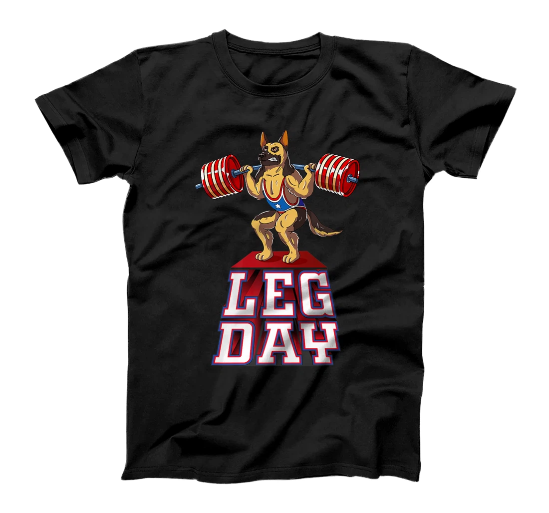 Leg Day german shepherd Weight Lifting Squat T-Shirt, Women T-Shirt