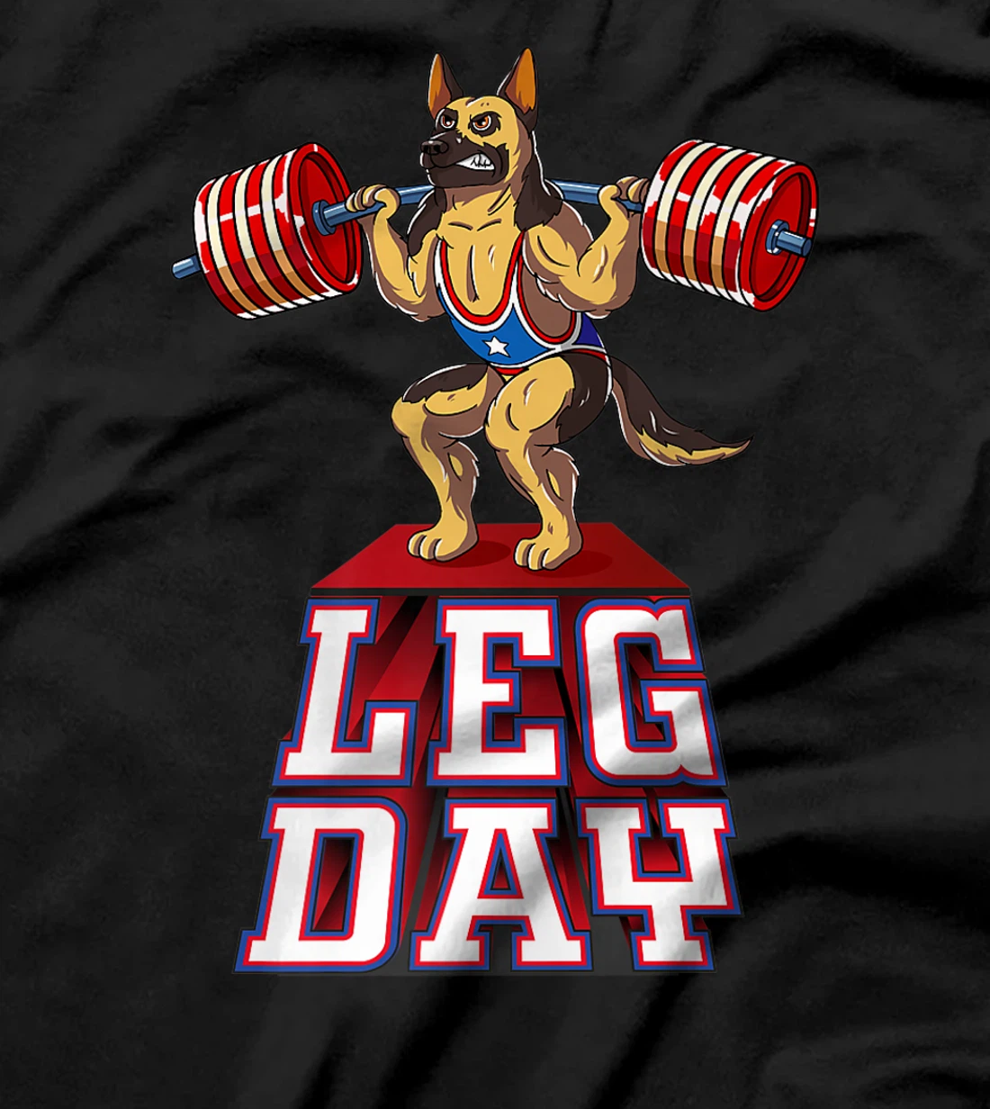 Leg Day german shepherd Weight Lifting Squat T-Shirt, Women T-Shirt