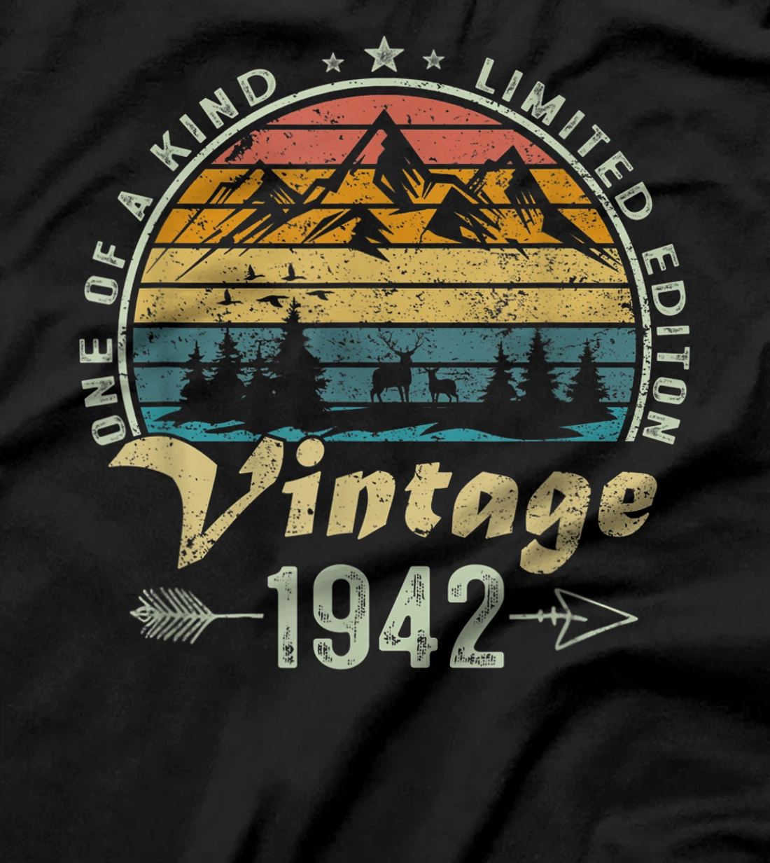 Vintage 1942 One Of Kind Limited Edition Deer Born 1942 BDay T-Shirt, Women T-Shirt