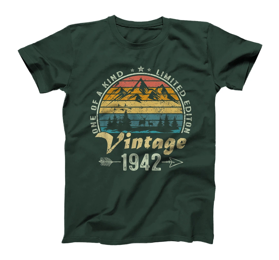 Vintage 1942 One Of Kind Limited Edition Deer Born 1942 BDay T-Shirt, Women T-Shirt