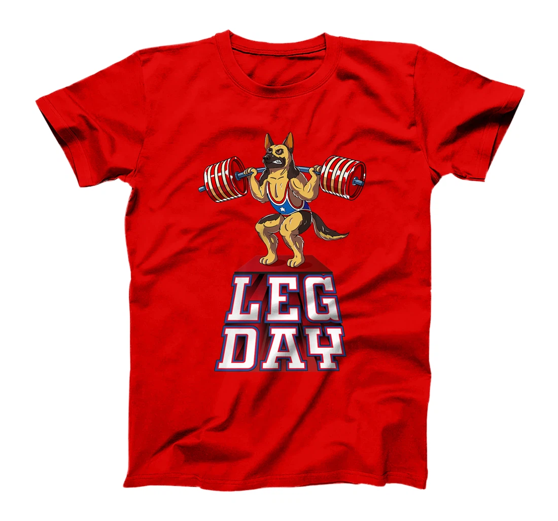 Leg Day german shepherd Weight Lifting Squat T-Shirt, Women T-Shirt