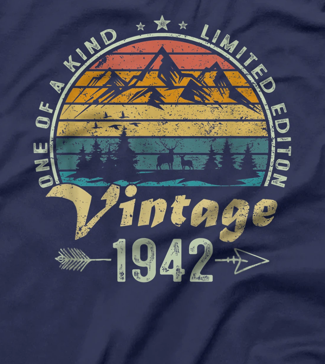 Vintage 1942 One Of Kind Limited Edition Deer Born 1942 BDay T-Shirt, Women T-Shirt