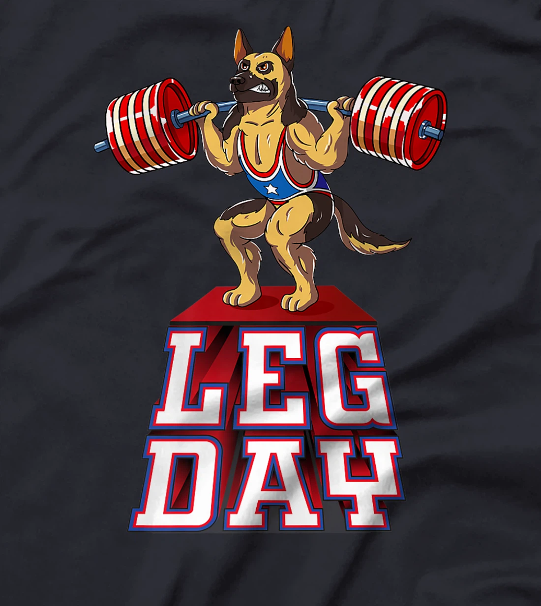 Leg Day german shepherd Weight Lifting Squat T-Shirt, Women T-Shirt