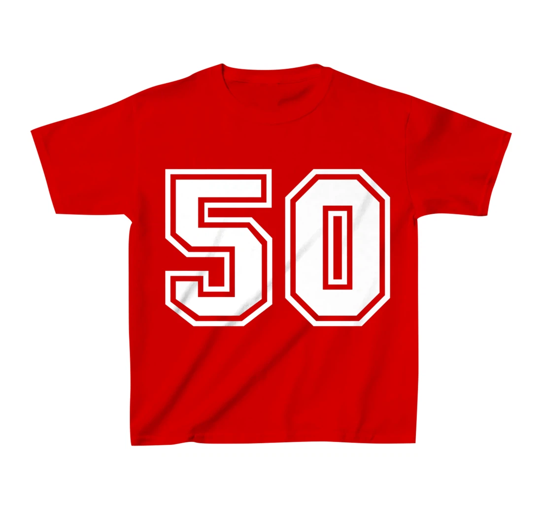 Number #50 Sports Jersey Lucky Favorite Number T-Shirt, Kid T-Shirt and Women T-Shirt
