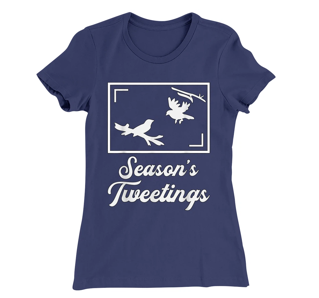 Season's Tweetings Watch Birds Retro Vintage Bird Watcher T-Shirt, Women T-Shirt