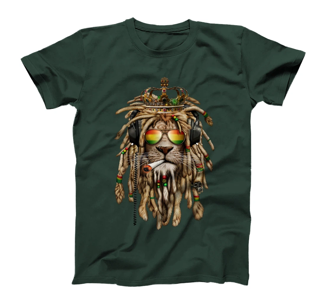 Rastafarian clothing and Reggae apparel with Reggae Lion T-Shirt