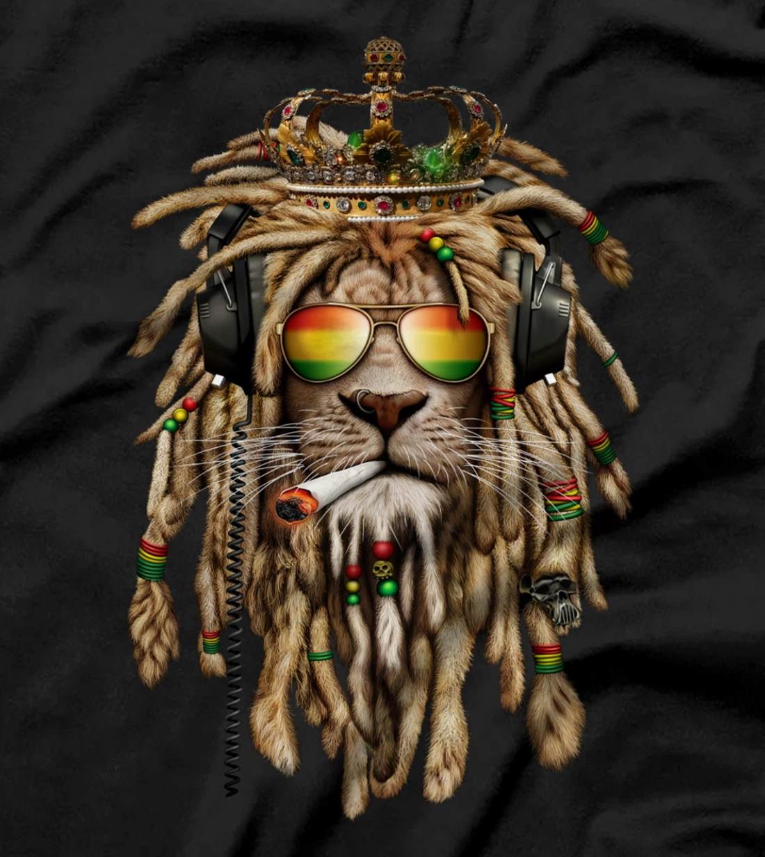 Rastafarian clothing and Reggae apparel with Reggae Lion T-Shirt