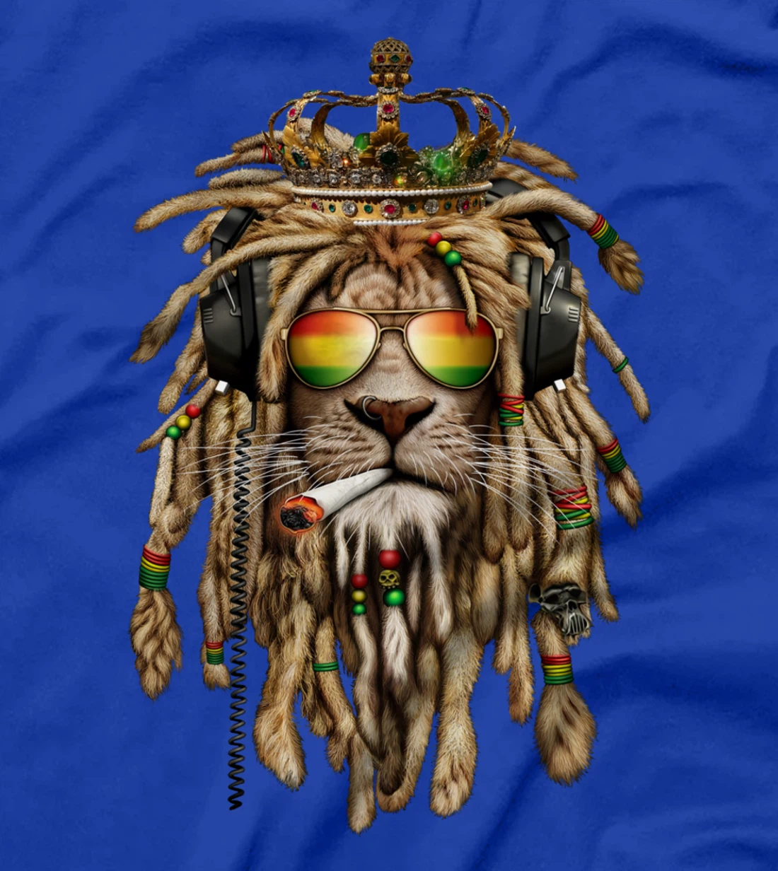 Rastafarian clothing and Reggae apparel with Reggae Lion T-Shirt