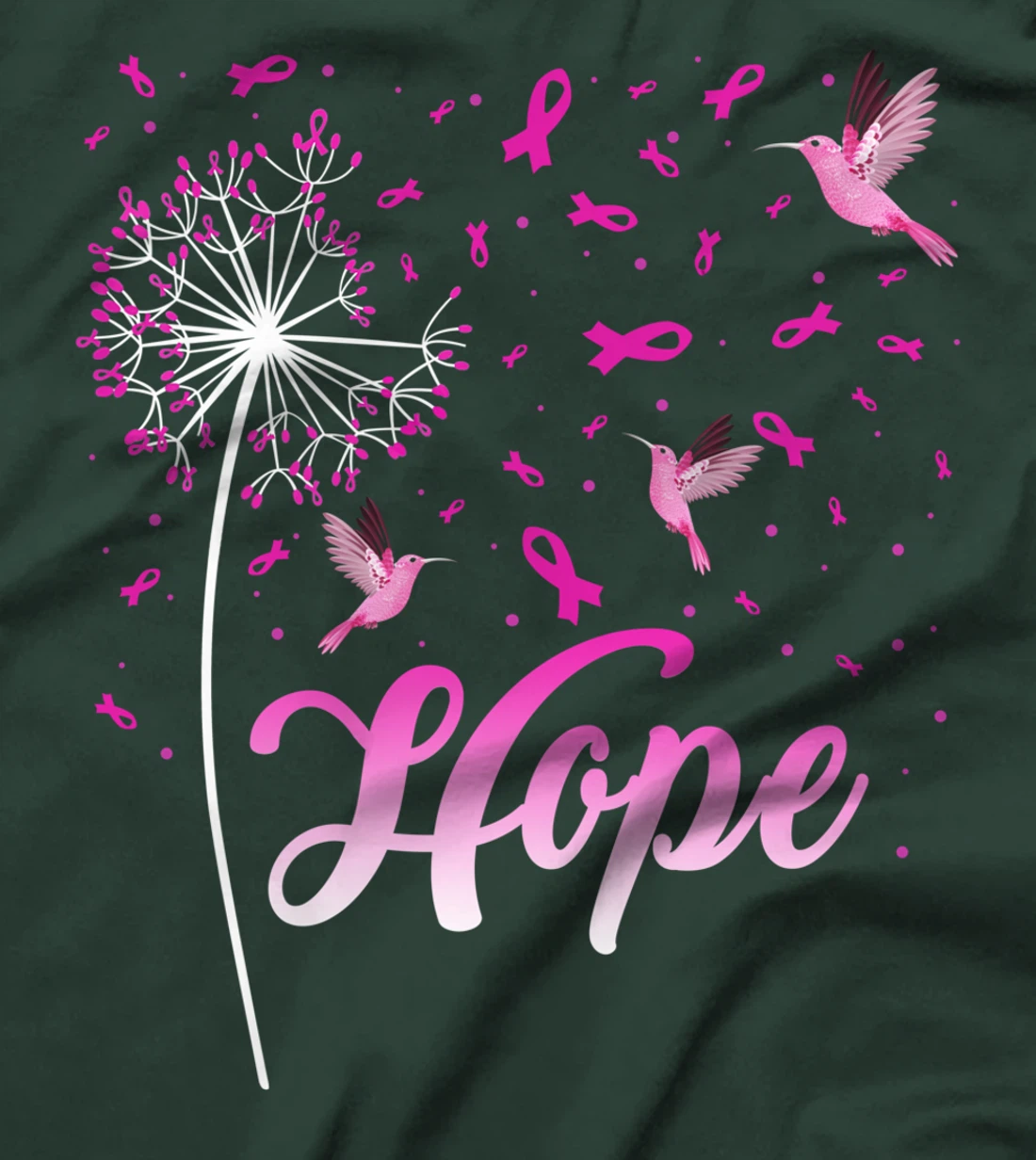 Hope Breast Cancer Awareness Hummingbird Breast Cancer month T-Shirt