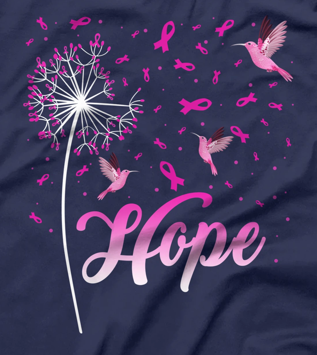 Hope Breast Cancer Awareness Hummingbird Breast Cancer month T-Shirt