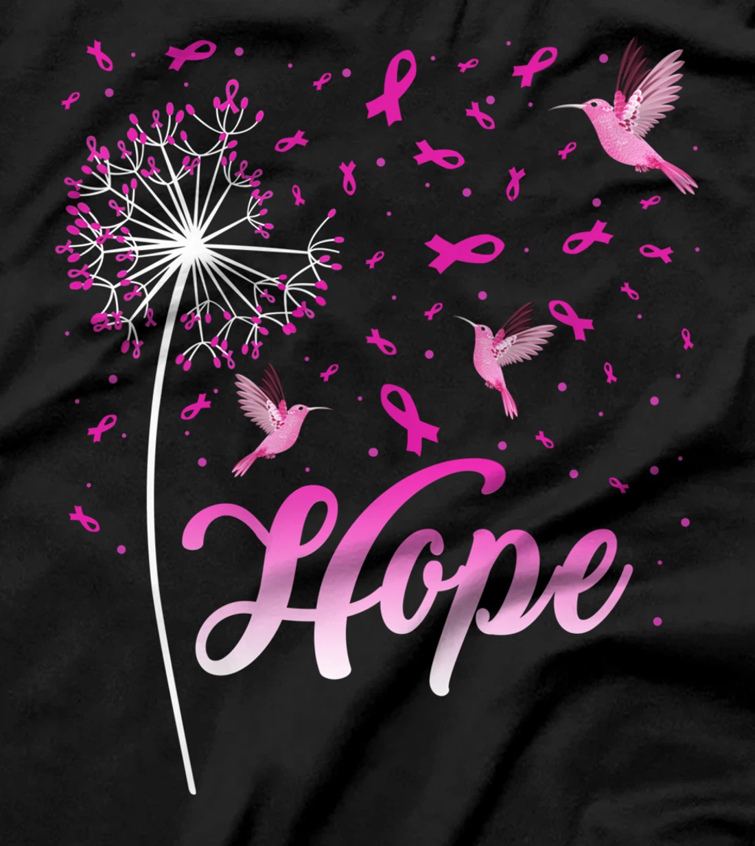 Hope Breast Cancer Awareness Hummingbird Breast Cancer month T-Shirt