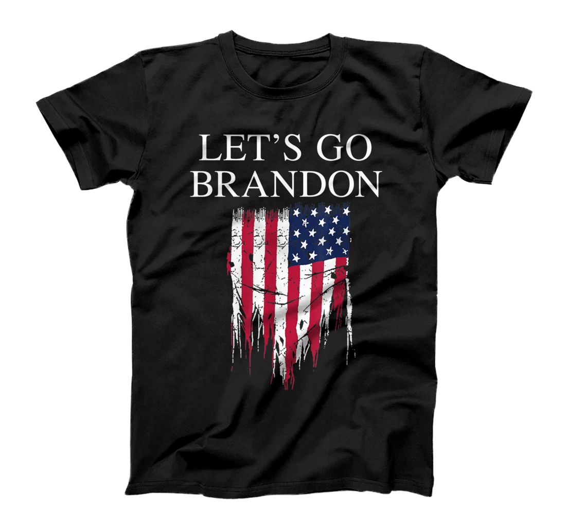 Let’s Go Brandon Conservative USA Flag Funny T-Shirt