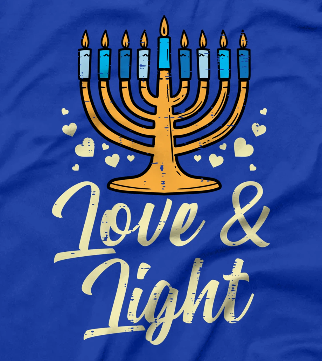 Love And Light Menorah Jewish Hanukkah Pajamas Chanukah PJs T-Shirt