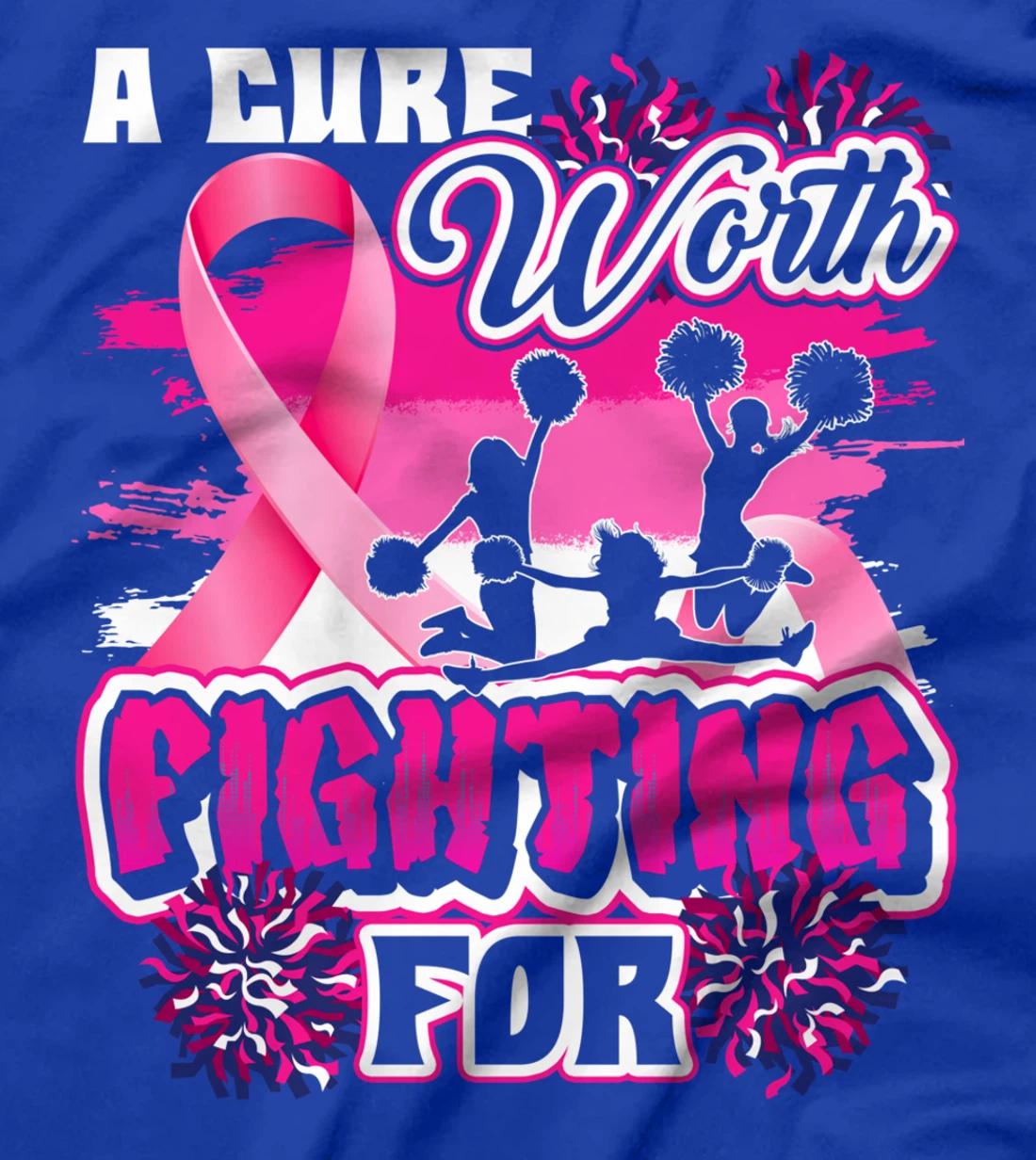 Cheer Breast Cancer Pink Ribbon Cheerleading T-Shirt