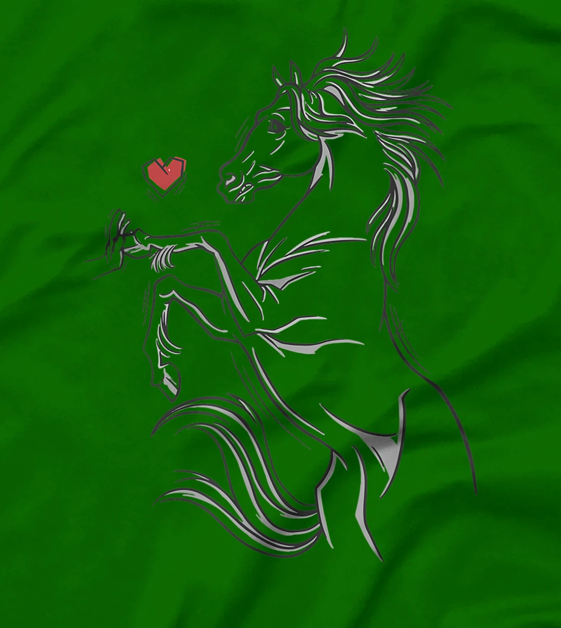 Womens Heart Girls Hand and Horse Touching Silhouette Riding Gift T-Shirt, Kid T-Shirt and Women T-Shirt