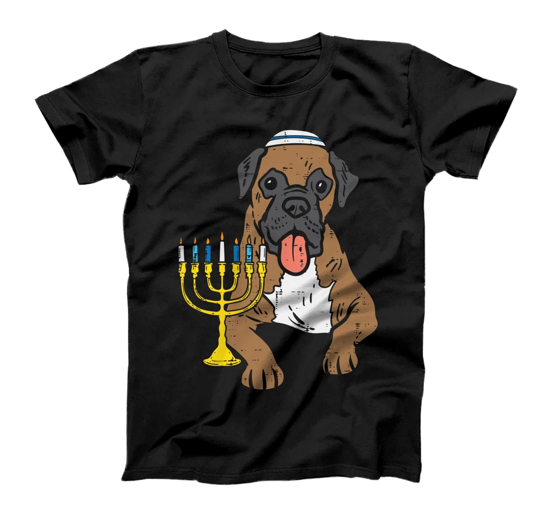 Jewish Boxer Dog Menorah Hanukkah Pajamas Chanukah PJs T-Shirt