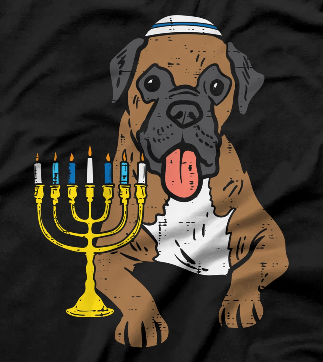 Jewish Boxer Dog Menorah Hanukkah Pajamas Chanukah PJs T-Shirt