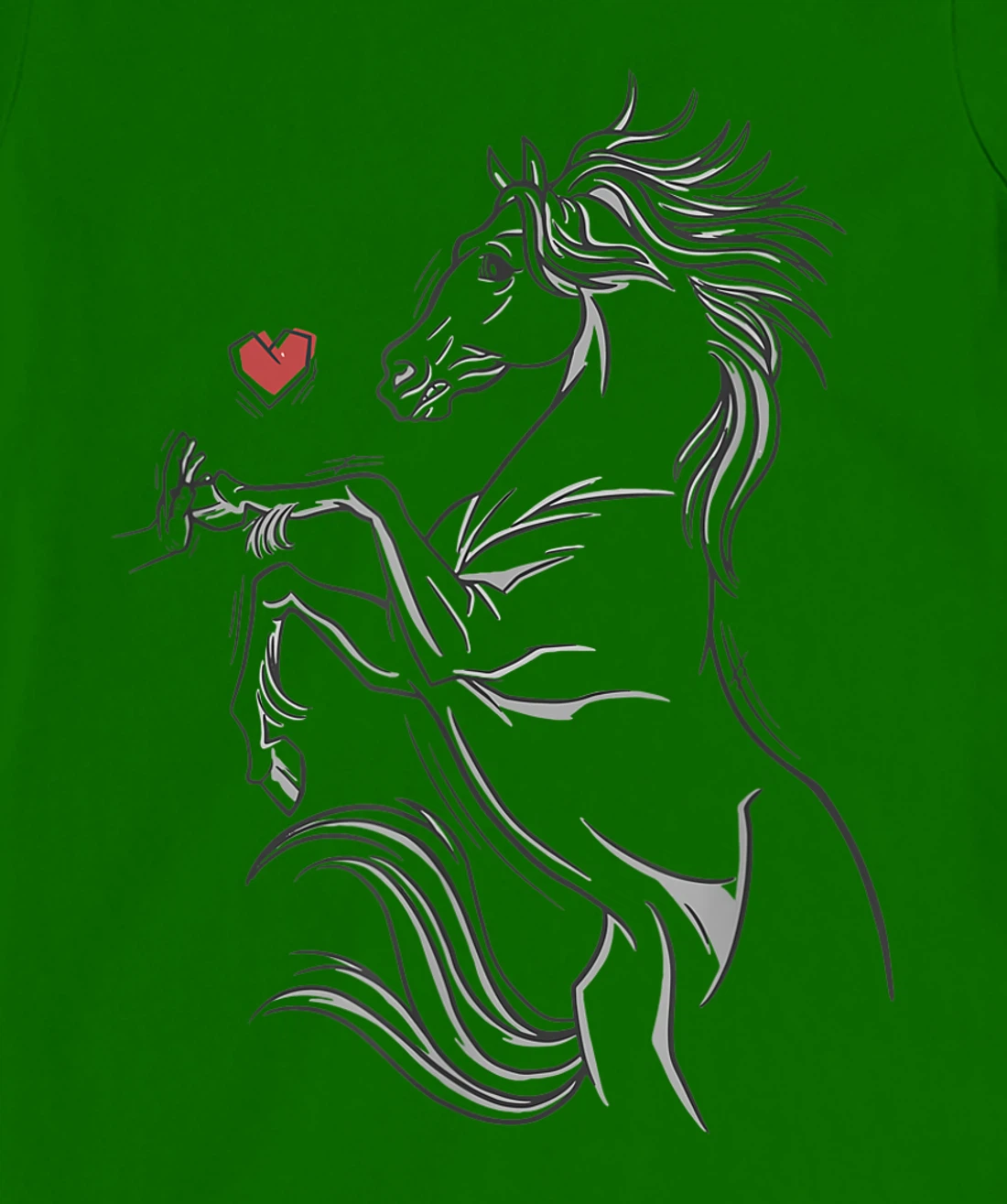Womens Heart Girls Hand and Horse Touching Silhouette Riding Gift T-Shirt, Kid T-Shirt and Women T-Shirt