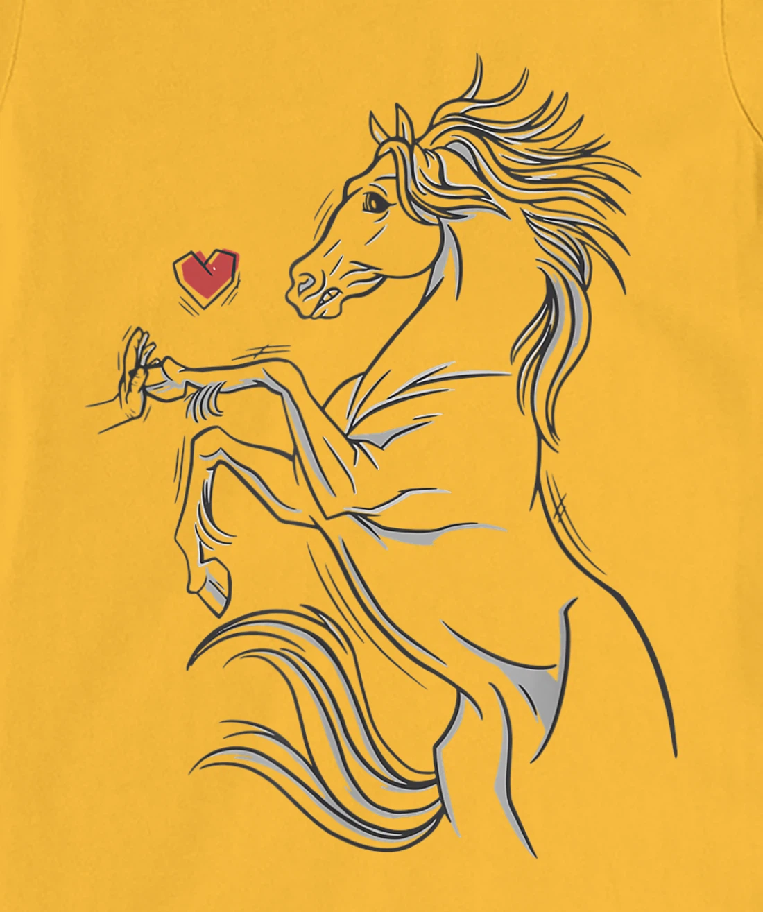 Womens Heart Girls Hand and Horse Touching Silhouette Riding Gift T-Shirt, Kid T-Shirt and Women T-Shirt