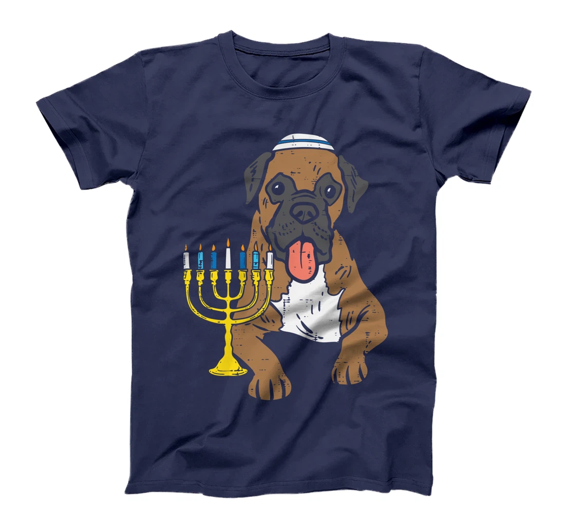 Jewish Boxer Dog Menorah Hanukkah Pajamas Chanukah PJs T-Shirt