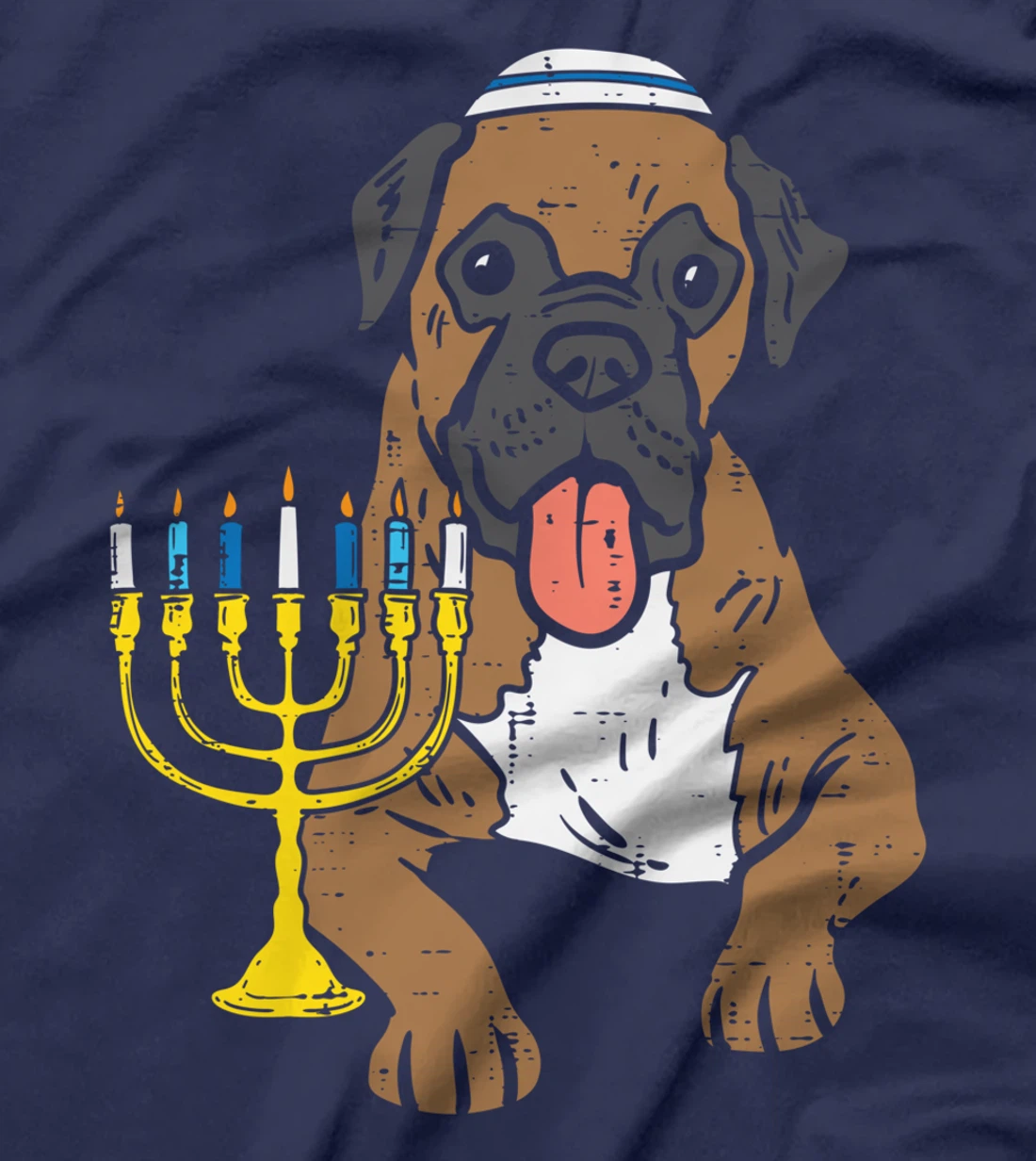 Jewish Boxer Dog Menorah Hanukkah Pajamas Chanukah PJs T-Shirt