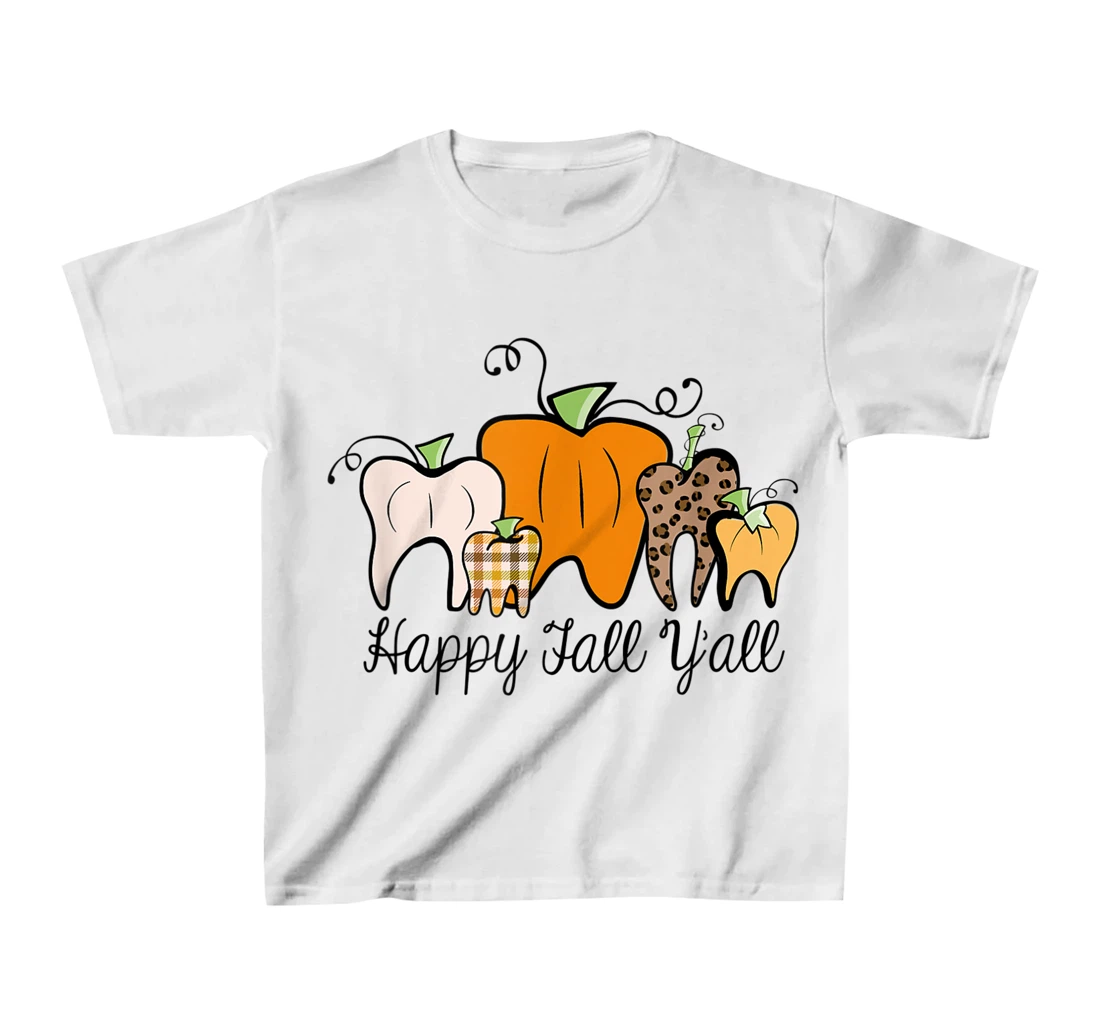 Womens Fall Pumpkin tooth Dental Assistant Hygienist Staff Design T-Shirt, Kid T-Shirt and Women T-Shirt