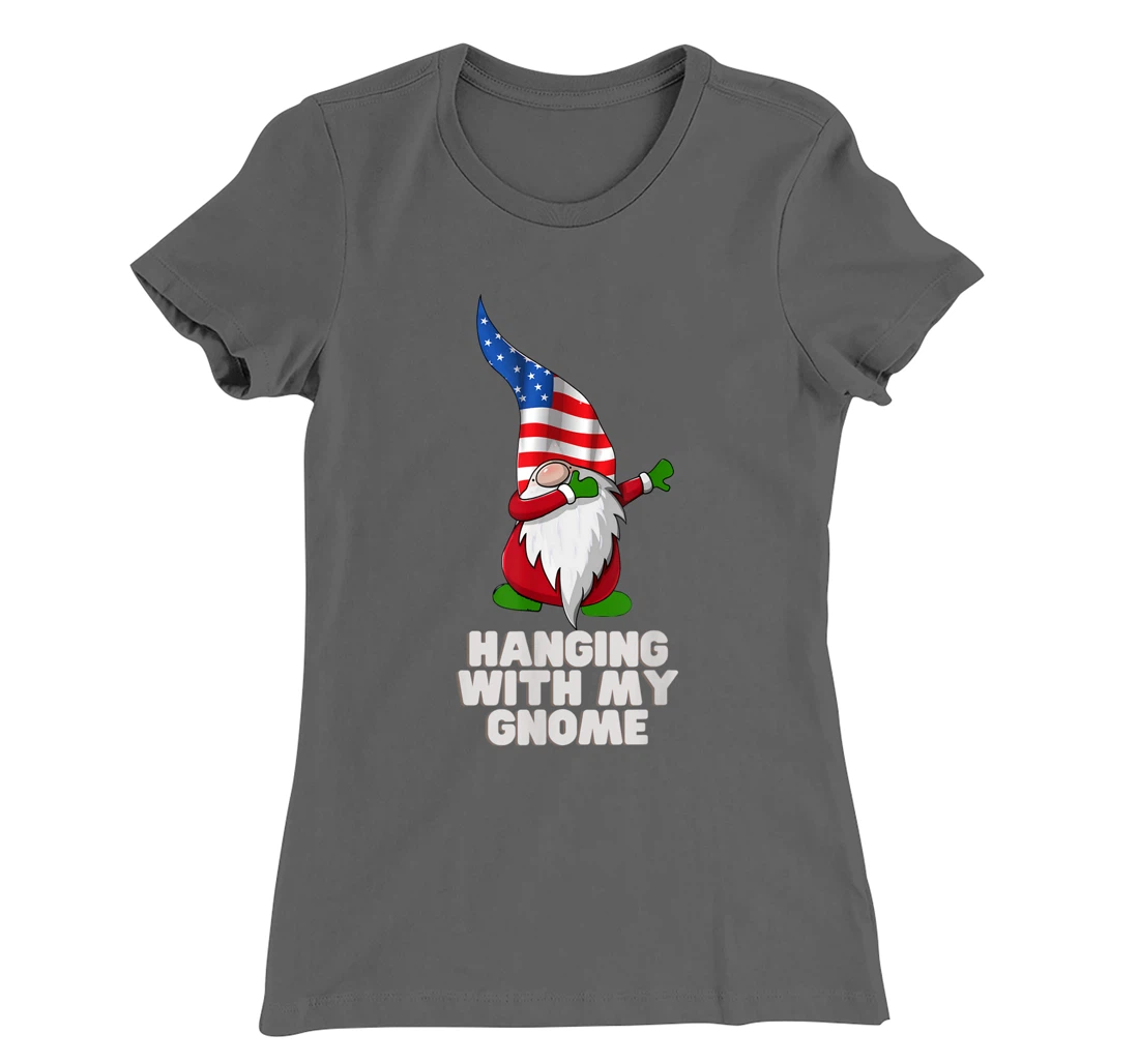 Hanging With My Gnome Garden Dabbing Gnome American USA Flag T-Shirt, Kid T-Shirt and Women T-Shirt