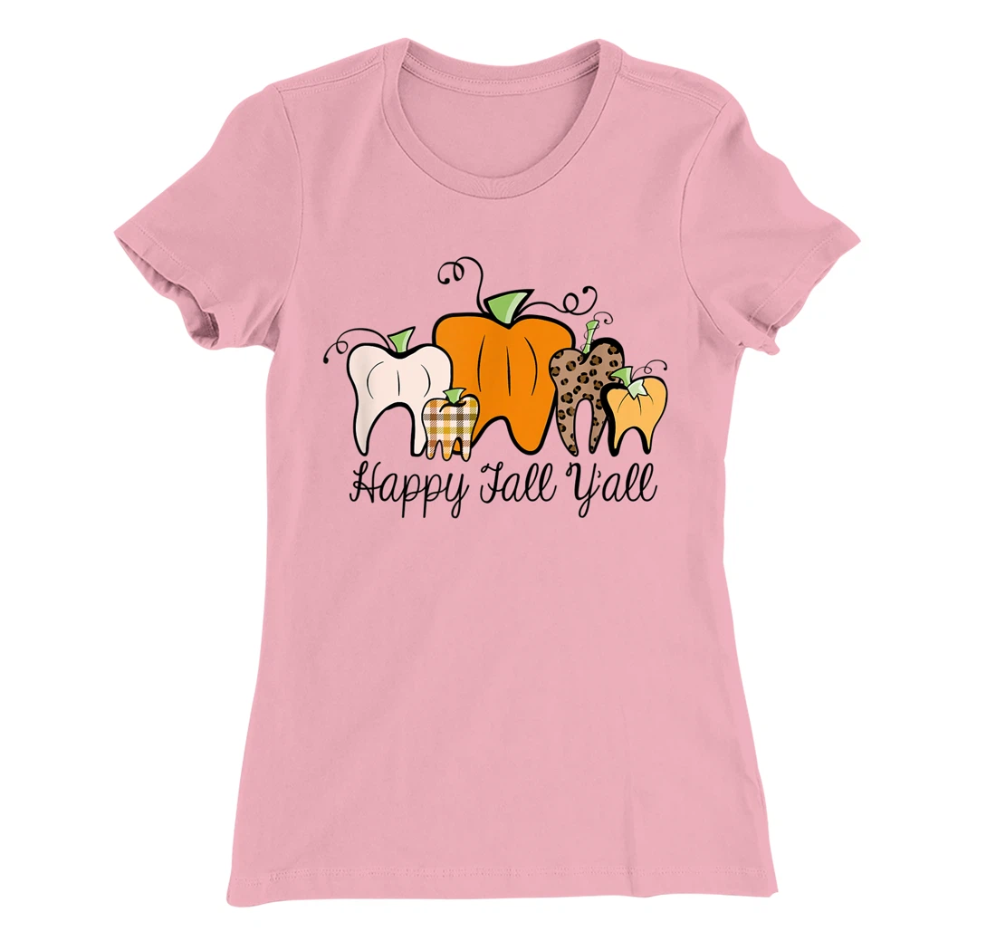Womens Fall Pumpkin tooth Dental Assistant Hygienist Staff Design T-Shirt, Kid T-Shirt and Women T-Shirt