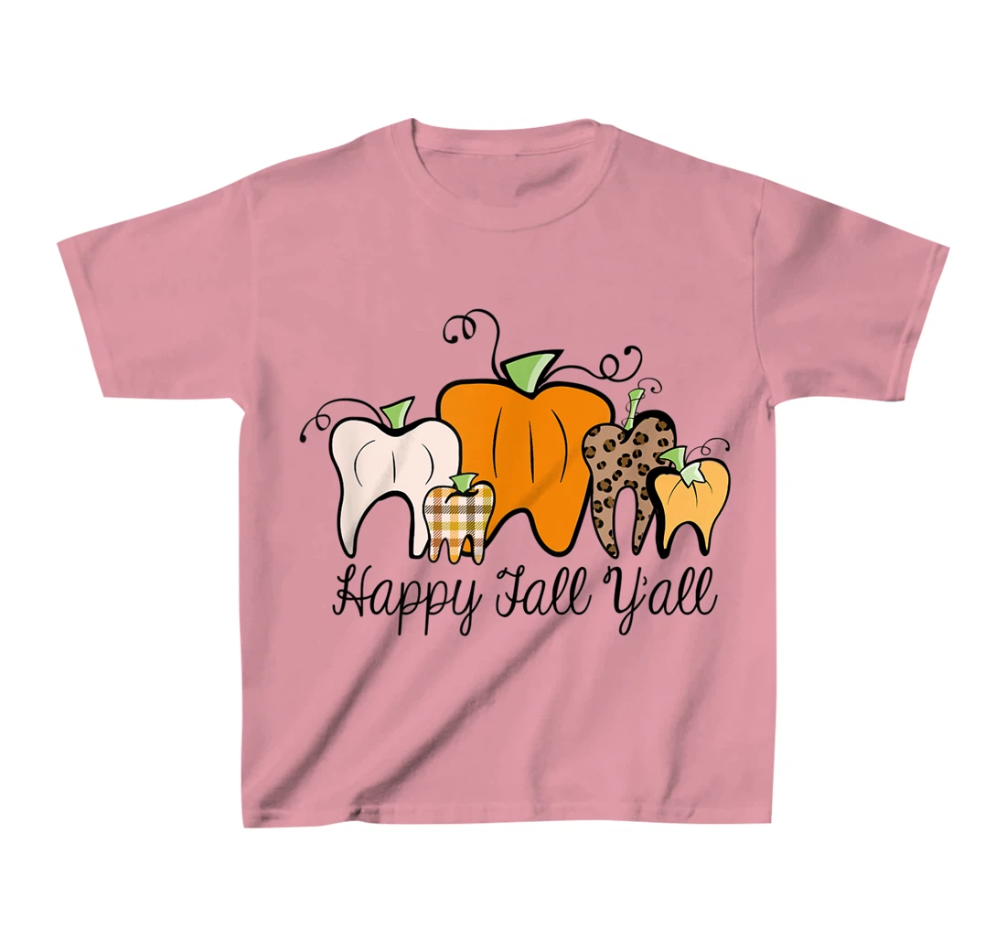 Womens Fall Pumpkin tooth Dental Assistant Hygienist Staff Design T-Shirt, Kid T-Shirt and Women T-Shirt
