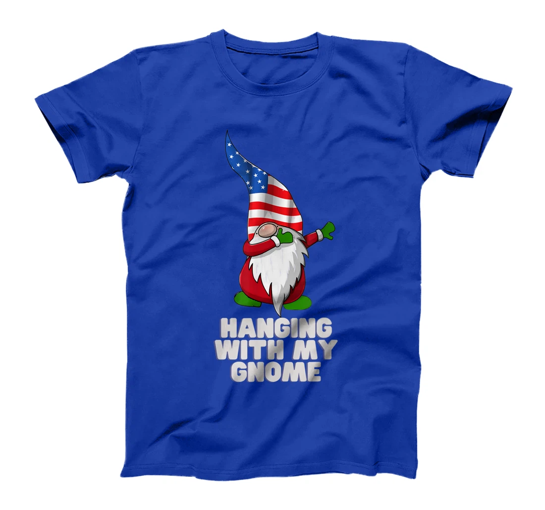 Hanging With My Gnome Garden Dabbing Gnome American USA Flag T-Shirt, Kid T-Shirt and Women T-Shirt