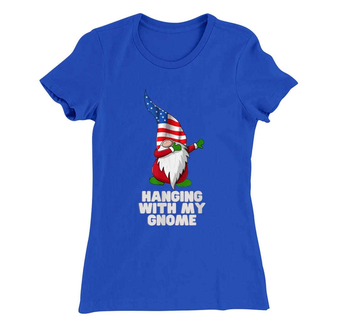 Hanging With My Gnome Garden Dabbing Gnome American USA Flag T-Shirt, Kid T-Shirt and Women T-Shirt