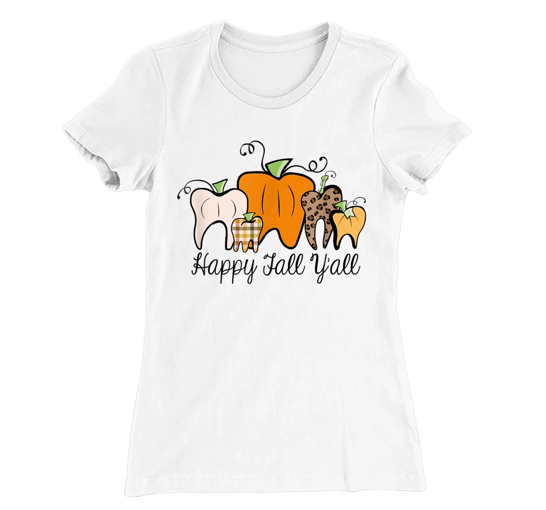 Womens Fall Pumpkin tooth Dental Assistant Hygienist Staff Design T-Shirt, Kid T-Shirt and Women T-Shirt