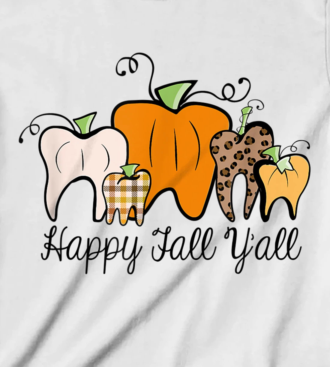 Womens Fall Pumpkin tooth Dental Assistant Hygienist Staff Design T-Shirt, Kid T-Shirt and Women T-Shirt