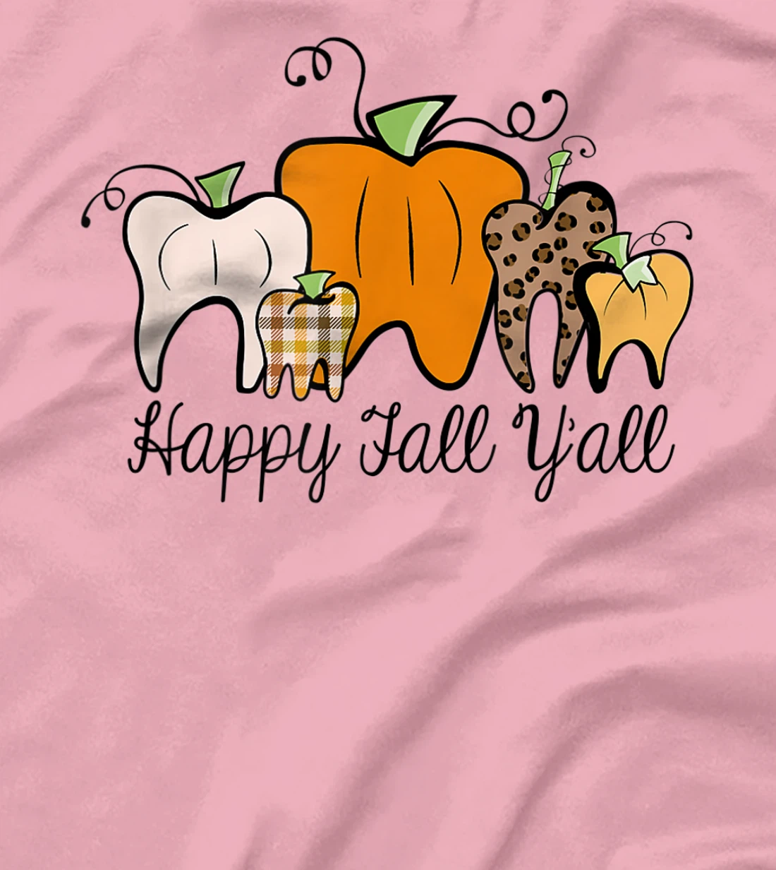 Womens Fall Pumpkin tooth Dental Assistant Hygienist Staff Design T-Shirt, Kid T-Shirt and Women T-Shirt