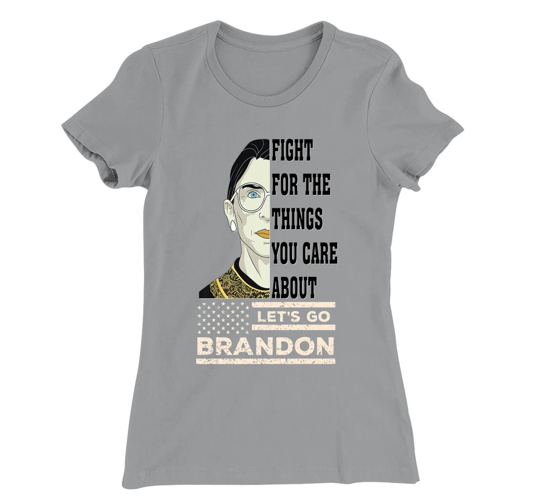 Womens Let's Go Brandon RBG Justice Patriotic American Anti Biden T-Shirt, Women T-Shirt